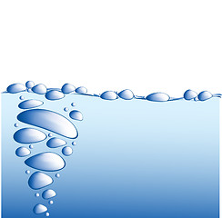 Image showing Blue water with bubbles vector illustration