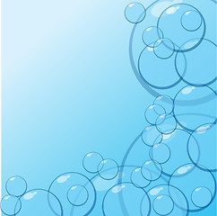 Image showing Blue water with bubbles