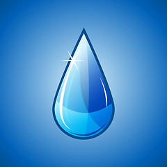 Image showing blue water drop falling