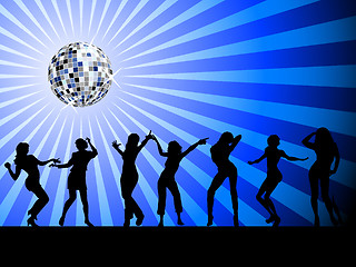 Image showing silhouettes of people dancing on the dancefloor