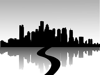 Image showing Vector illustration of urban skylines 