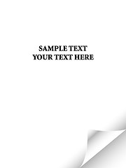 Image showing White paper with realistic page curl