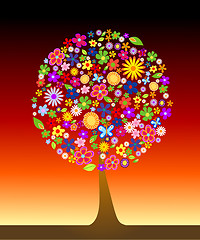 Image showing Colorful tree with flowers