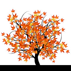 Image showing Abstract tree with autumn leaves