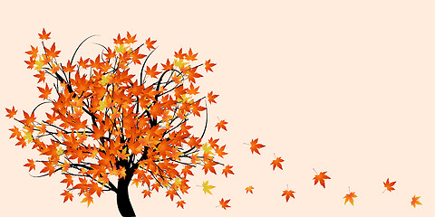 Image showing Abstract tree with autumn leaves