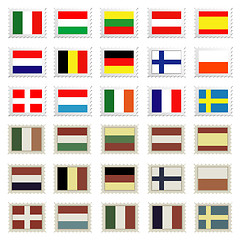 Image showing flag stamps set , easily editable vector illustration