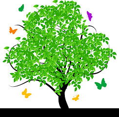 Image showing Abstract tree with green leaves