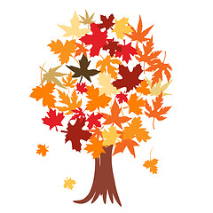 Image showing Abstract tree with autumn leaves