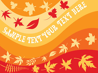 Image showing Abstract floral background with autumn leaves