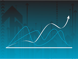 Image showing Blue vector background with a graph