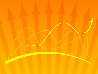 Image showing Orange vector background with a graph