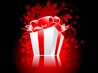 Image showing Christmas present box with reflection