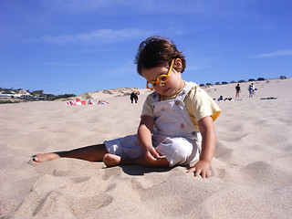 Image showing Playing with the sand
