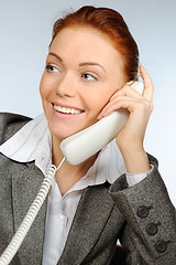 Image showing Beautiful businesswoman calling