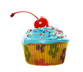 Image showing Blue cupcake