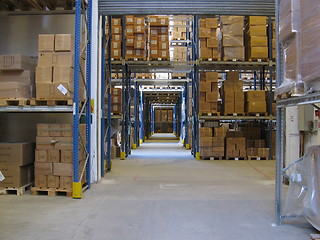 Image showing Corridor in a warehouse