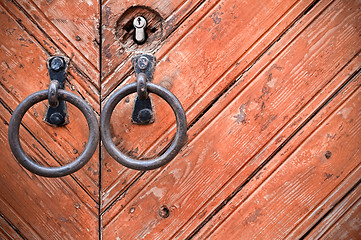 Image showing Old wooden gates