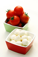 Image showing mozzarella and cherry tomatoes