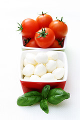 Image showing mozzarella and cherry tomatoes