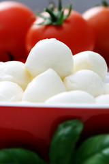 Image showing mozzarella and cherry tomatoes