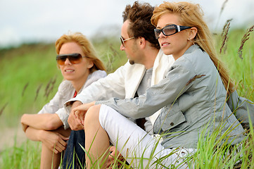 Image showing Friends on the beach