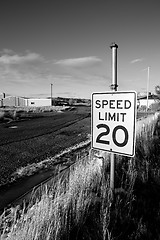 Image showing speed limit in abandoned town