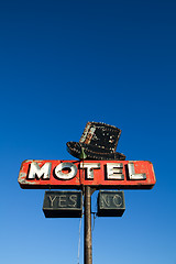 Image showing motel sign against blue sky