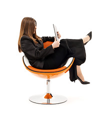 Image showing businesswoman in chair with laptop