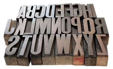 Image showing letterpress wood alphabet