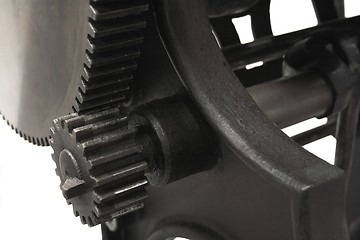 Image showing letterpress gears close up