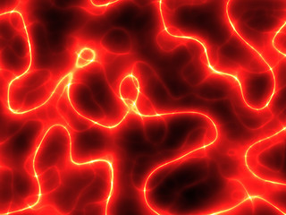 Image showing fiery red electricity