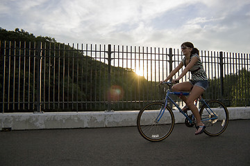 Image showing Girl Riding a Bike