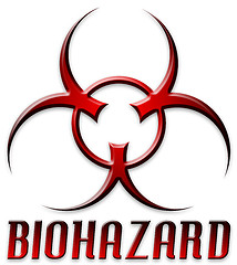 Image showing Beveled Red Biohazard Logo