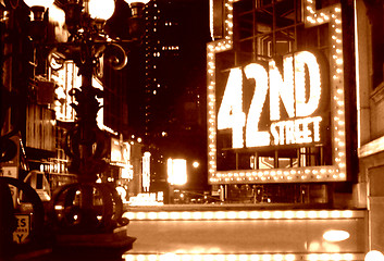 Image showing Times Square 42nd Street Sepia