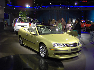 Image showing Green Saab Convertible