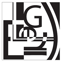 Image showing Typography L-E-G-E-R Collage