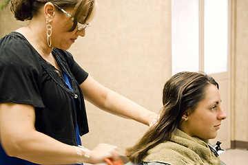 Image showing Hairdresser with Client