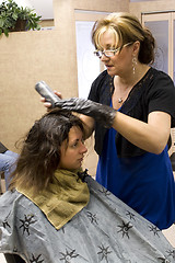 Image showing Hairdresser with Client