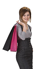 Image showing Woman with shopping bags