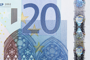 Image showing 20 Euro Note Macro