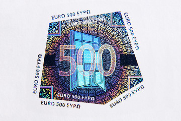 Image showing 500 Euro Hologram Macro