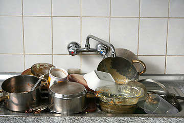Image showing Dish washing