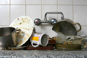 Image showing Dish washing