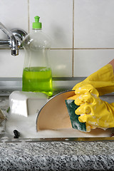 Image showing Dish washing 