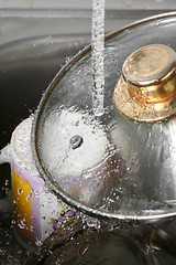 Image showing Dish washing 