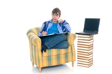 Image showing Boy doing homework