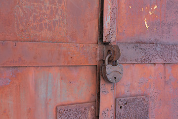 Image showing Rusty iron gates