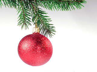 Image showing christmas red glass ball