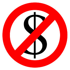 Image showing Free of charge anti dollar sign