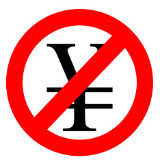 Image showing Free of charge anti yen sign